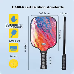 Raquetas de Pickleball profesionales aprobadas por USAPA al por mayor paleta duradera de fibra de carbono con 16mm de espesor y función portátil - Product Image 5