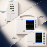 Lknovmed Moniteur ECG numérique portable 3/6 canaux pour animaux de petite taille, utilisation en clinique, appareil de diagnostic de la fréquence cardiaque