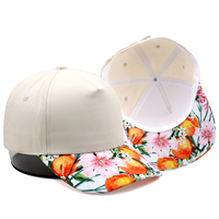 Gorra de Béisbol Personalizada de 5 Paneles con Estampado Floral de Frutas Naranjas, Visera Curva Ajustable, Unisex, Estilo Tropical de Verano