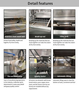 Machine à frire continue à bande transporteuse automatique frites porc craquelé poulet Kurkure crevette craquelée - Product Image 3