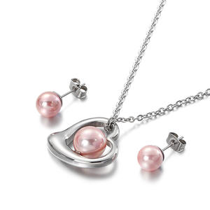 Conjunto de corazón de amor con adornos para mujer, SSM0065 collar de perlas de concha, diseño Original al por mayor, estilo europeo y americano, 12 Uds. - Product Image 2