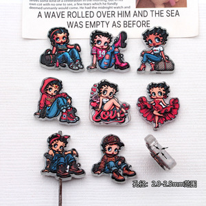 Accessoires de décoration vintage et tendance <span class=keywords><strong>Betty</strong></span> <span class=keywords><strong>Boop</strong></span> en acrylique : pendentif, <span class=keywords><strong>breloque</strong></span> de sac, ornement, pince à cheveux, stylo à bille - Vente en gros - Product Image 2