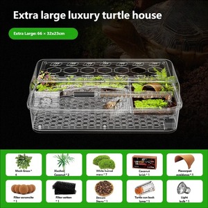 Acryl Ecologisch Schildpaddenterrarium met 160% vergroot praktisch oppervlak, geïntegreerde filtratie en bodemafvoer voor thuisgebruik. - Product Image 6