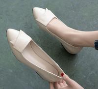 Chaussures plates confortables à semelle souple pour femmes, chaussures plates à bout peu profond en cuir, chaussures de travail professionnelles