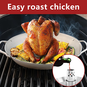 Bbq Ronde Grillen Kippenbrander Roestvrijstalen Bierblik Kippenhouderrekken Afneembare Plantaardige Braadpan - Product Image 6