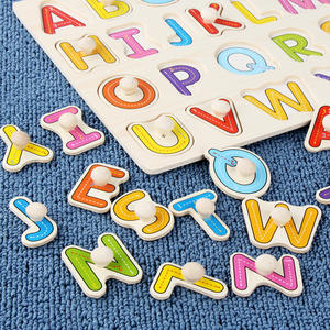Montessori-Alphabet en bois 3D pour enfants, jouets éducatifs pour garçons et filles - Product Image 4
