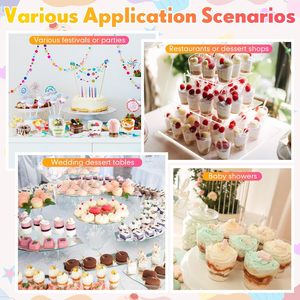 Nhựa dùng một lần ly Set 8 phong cách Mini món khai vị ly 2/3/<span class=keywords><strong>4</strong></span>/5/6 oz rõ ràng cho phục vụ trái cây kem - Product Image 3