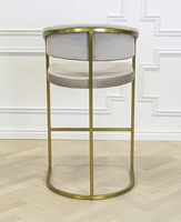 Chaise de comptoir haute en acier inoxydable chaise de bar rembourrée en velours tabouret bal pour la maison hôtel mariage vente en gros