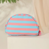 Sac de rangement de maquillage portable d'extérieur personnalisé avec logo, pochette cosmétique en toile à fermeture éclair, trousse de toilette rayée – Vente en gros