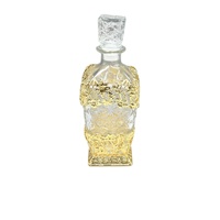 Carafe en verre grande capacité, bouteille en verre doré avec dentelle en acier, vase, flacons de parfum de bonne qualité
