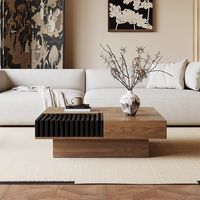 Table basse moderne modulaire en bois massif et contreplaqué pour salon et réception d'hôtel, mobilier de maison