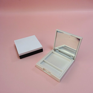 Square Empty <b>Makeup</b> Palette With Mirror & Brush Slot Custom Logo Plastic Blush Case Mini Eye shadow Cosmetic Case Packaging - Product Image 4