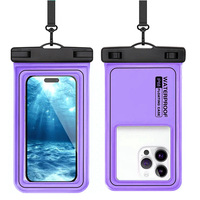 Pochette étanche pour téléphone, grande taille, IPX8, flottante, pour la plongée en apnée, la navigation de plaisance, sac étanche en PVC transparent avec écran tactile et cordon de cou