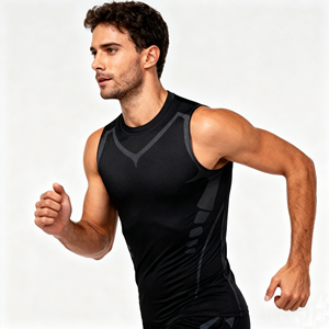 Camisetas Deportivas de Compresión para Hombre, Diseño Personalizado OEM/ODM, Secado Rápido, Ajustadas, para Entrenamiento, Gimnasio, sin Mangas - Product Image 4