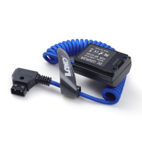 Batterie factice D-Tap vers Fz100 avec câble enroulé en nylon bleu pour appareils photo