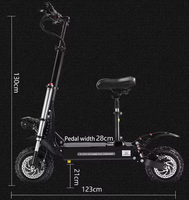 Trottinette électrique 3000W à double moteur, batterie 60V 38AH, vitesse 80-85 km/h, autonomie 90-100 km, pneus tout-terrain de 11 pouces