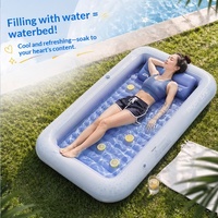 Lit flottant gonflable en PVC d'été, renforcé avec appui-tête, bateau flottant, flotteur de dérive de sauvetage, gros stock disp