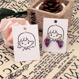 Wholesale 100 Pieces Cute Simple Little Girl <b>Earring</b> Jewelry Packaging & Display Cards 5x7cm Digital Printing Custom Brand DIY - Product Image 2