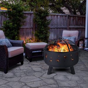 Cao cấp ngoài trời hố lửa với lưới Nắp sao trăng cutouts <span class=keywords><strong>firepit</strong></span> di động cho Patio sân sau cắm trại BBQ - Product Image 6