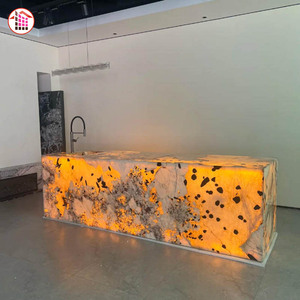 Isla <span class=keywords><strong>de</strong></span> Cocina <span class=keywords><strong>de</strong></span> Mármol Brasileño <span class=keywords><strong>Pandora</strong></span> <span class=keywords><strong>de</strong></span> Lujo con Efecto Retroiluminado, Piedra Natural Translúcida para Cocinas <span class=keywords><strong>de</strong></span> Villas y Vestíbulos <span class=keywords><strong>de</strong></span> Hoteles - Product Image 1