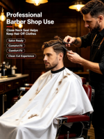 Cape de Barbier Professionnelle Blanche en Gros, Imperméable avec Logo Personnalisé, pour Salon de Coiffure, Fourniture en Gros