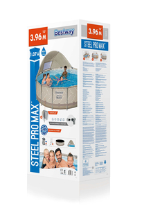 Piscina <span class=keywords><strong>Bestway</strong></span> 561FY Steel Pro <span class=keywords><strong>Max</strong></span>, Piscina Elevada Redonda de PVC para Jardín, Plegable, con Toldo - Product Image 3