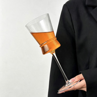 Verre à vin HXGLASS Premium à pied côtelé vertical, gobelet cannelé vintage pour vin rouge et blanc, verrerie pour la maison, les restaurants et les bars