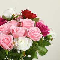 Bouquet de roses artificielles en perles de simulation pour la décoration de tables d'hôtel et de mariages, et la photographie en extérieur, fleur artificielle réaliste et éternelle