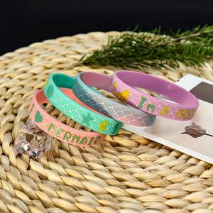 Pulsera de Silicona de Alta Calidad con Diseño de Sirena, Patrón de Dibujos Animados, Colorida, Impresa - Product Image 6