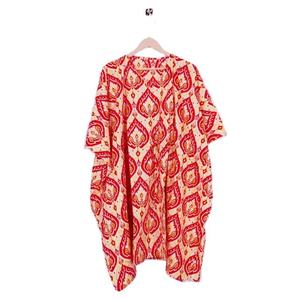 Kaftan 100 % Coton Fait Main pour Femme, Imprimé Indien, Taille Naturelle Ample, Tenue Décontractée d'Été 2026 - Product Image 6