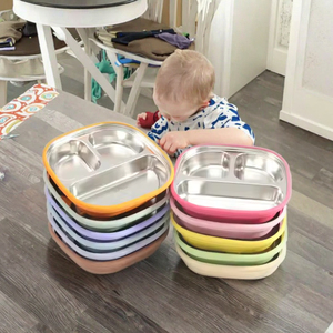 Plato de silicona para bebé de acero inoxidable 2025, plato de cena para niños, plato de silicona para bebé de acero inoxidable con Base de succión - Product Image 1