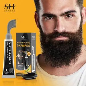 Hot Selling 3 In 1 Black Beard Simple Hair Color Dye Shampoo Men's Beard Dye For Men Sensitive Skin