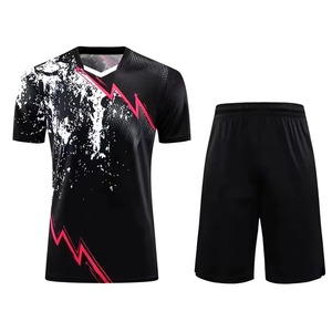 Classic Custom Color Men Tennis Uniform With Short Sleeve Shirt And Elastic Shorts Men Tennis Uniform with Customize Logo - Product Image 5