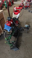 Mini-tracteur diesel sur chenilles pour vergers et vignobles, avec rotavator et machine de culture, à réponse rapide