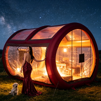 Tente de camping gonflable commerciale en PVC, grande maison d'extérieur pour plusieurs personnes, durable quatre saisons, installation facile, fabrication OEM/ODM