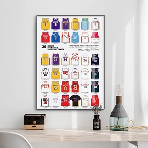 Quadro su Tela con 36 Maglie da Basket <span class=keywords><strong>di</strong></span> Kobe, Dipinto Astratto Graffiti Street Art - Product Image 2