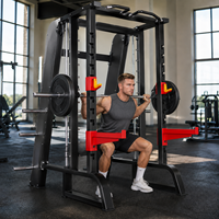 Machine Smith Commerciale en Acier, Rack à Squat Multifonctionnel, Équipement de Musculation pour Clubs de Fitness et Haltérophilie