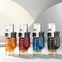 Briquet à flamme jet moderne YN019 en plastique, coupe-vent et rechargeable, idéal pour les cadeaux d'affaires, vente en gros d'accessoires pour fumeurs