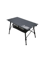 Table de camping pliable portable en alliage d'aluminium à hauteur réglable, 3 pièces, durable, avec sac de rangement et poche en filet