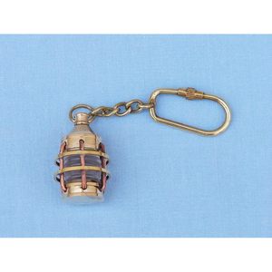 ALFA NAUTICAL Nautical Brass Glass Lantern Vintage Style Carabiner Keychain Handmade Light Weight - Product Image 2