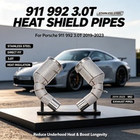 Flow Sport 200 cellules Cat Porsche 911 992 3.0T Amélioration de la réponse de l'accélérateur 2019-2023 SS304 Downpipe Tuning automobile Amélioration de puissance