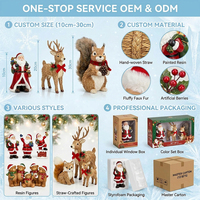 Décoration de Noël 2026 avec éclairage pour bureau ou table, ornements de table, boîte cadeau sous le sapin de Noël, en stock
