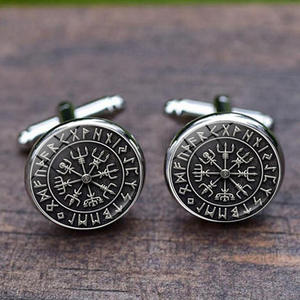 Huaqi OT11NORRONシンボルケルトカスタムカフリンクスステンレス鋼カフリンクスバイキングカフリンクス - Product Image 1