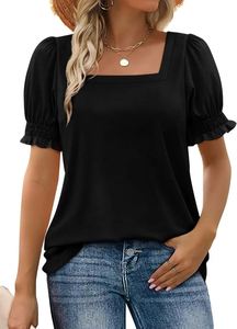 Nouvelle Collection Printemps-Été 2025 : T-shirt Ample Décontracté pour Femme avec Manches en Forme de Pétale - Product Image 6