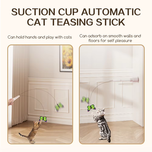 Electric Suction Cup Interactive Cat Toy Butterfly Flying Cat Toy Self-entertaining Cat Toy Long Rod Steel Wire Cat Toy - Product Image 6