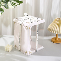 Boîte à gâteau carrée haute en carton blanc avec fenêtre pour la vente en gros