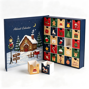 Boîte en forme <span class=keywords><strong>de</strong></span> <span class=keywords><strong>livre</strong></span> bleu marine personnalisée, boîte <span class=keywords><strong>de</strong></span> <span class=keywords><strong>calendrier</strong></span> <span class=keywords><strong>de</strong></span> <span class=keywords><strong>l</strong></span>'<span class=keywords><strong>avent</strong></span> <span class=keywords><strong>de</strong></span> Noë<span class=keywords><strong>l</strong></span> à 25 tiroirs avec impression Xms, boîte cadeau pour offrir des bonbons <span class=keywords><strong>de</strong></span> fête - Product Image 2