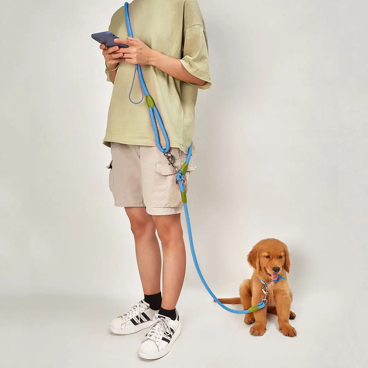 Guinzagli in Nylon riflettente guinzagli per cani da compagnia catena di trazione per la corsa catena di corda a mani libere per cani di piccola taglia