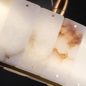 Sala de estar Villa alabastro anillo de tres niveles círculo candelabro de mármol español hoteles candelabros de anillo remoto y luces colgantes - Product Image 3