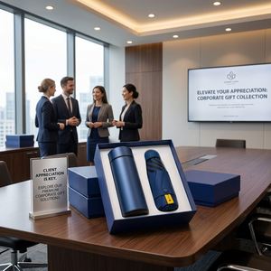 Customizable Logo Corporate Business Gift Set Vacuum Thermos <b>Cup</b> with Automatic Umbrella Promotional Giveaway for VIP Clients - Product Image 4